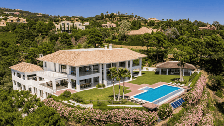 Luxury villa with a spacious garden and pool in La Zagaleta, showcasing the serene surroundings and exclusivity of the area