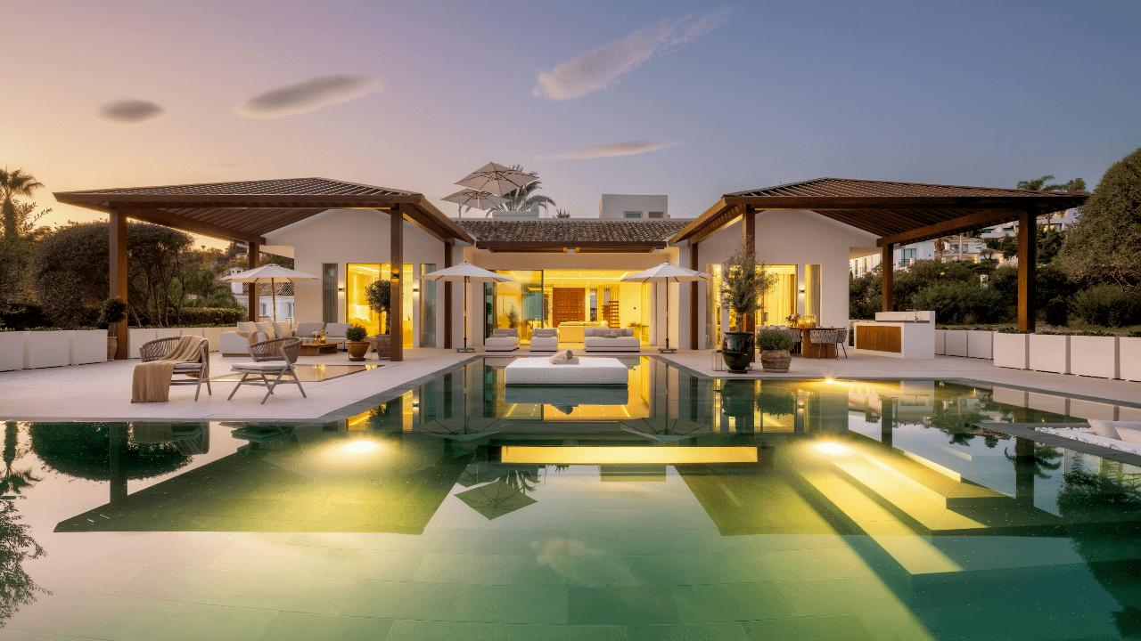 Luxury villa in Marbella with a modern design and pool, featured in the villa comparison guide