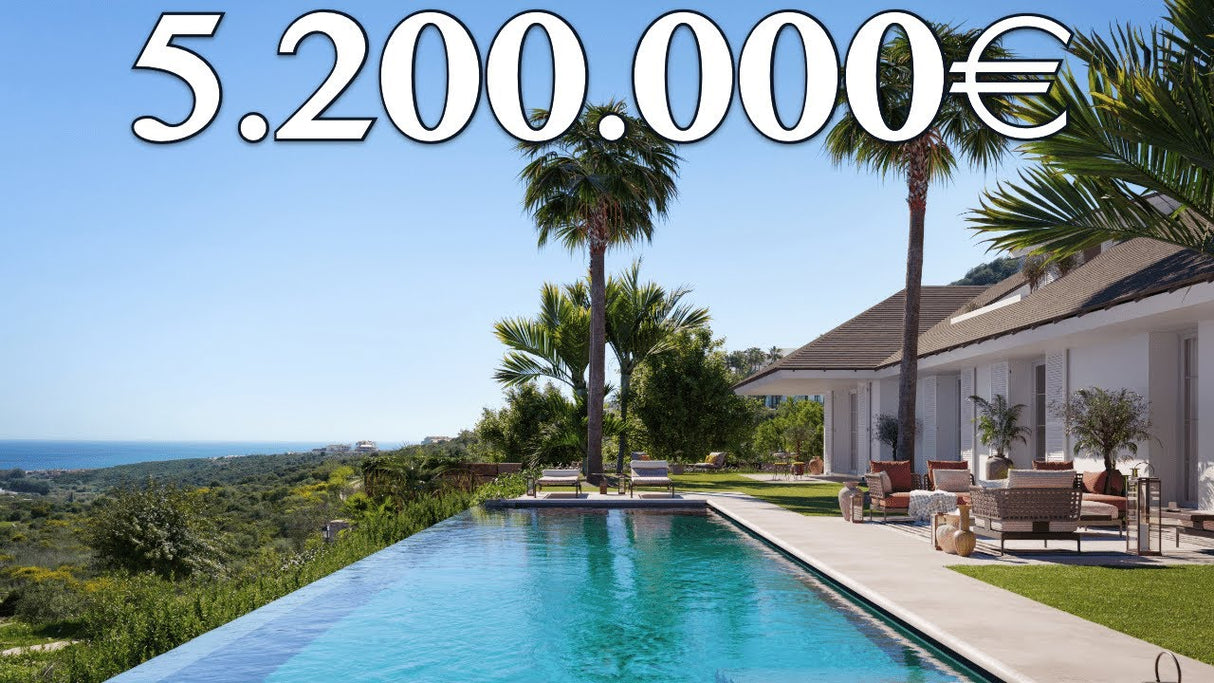 Panoramic sea views villa for sale with a private pool and lush garden at Finca Cortesin