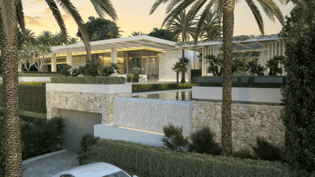 Luxury villa for sale in La Cerquilla Marbella with modern design and lush gardens