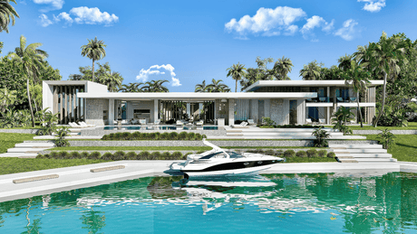 Luxury waterfront villa for sale in Marbella with modern design and private yacht access