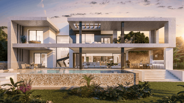 Brand new villa for sale in Marbella Golden Mile with modern design and infinity pool