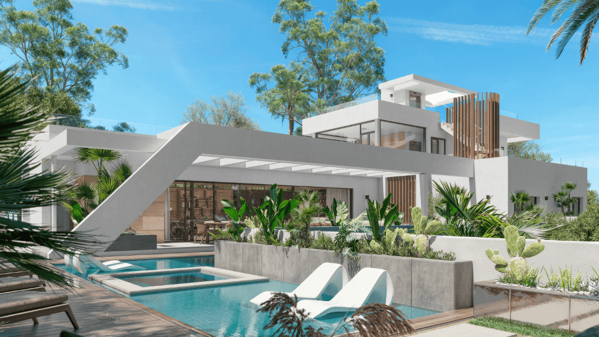 Luxury villa for sale in Nueva Andalucia Marbella with modern design and infinity pool