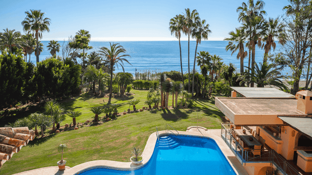 Beachfront villa for sale in New Golden Mile with sea views and private pool