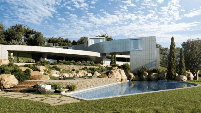 Panoramic sea views villa for sale in Sotogrande with modern architecture and private pool