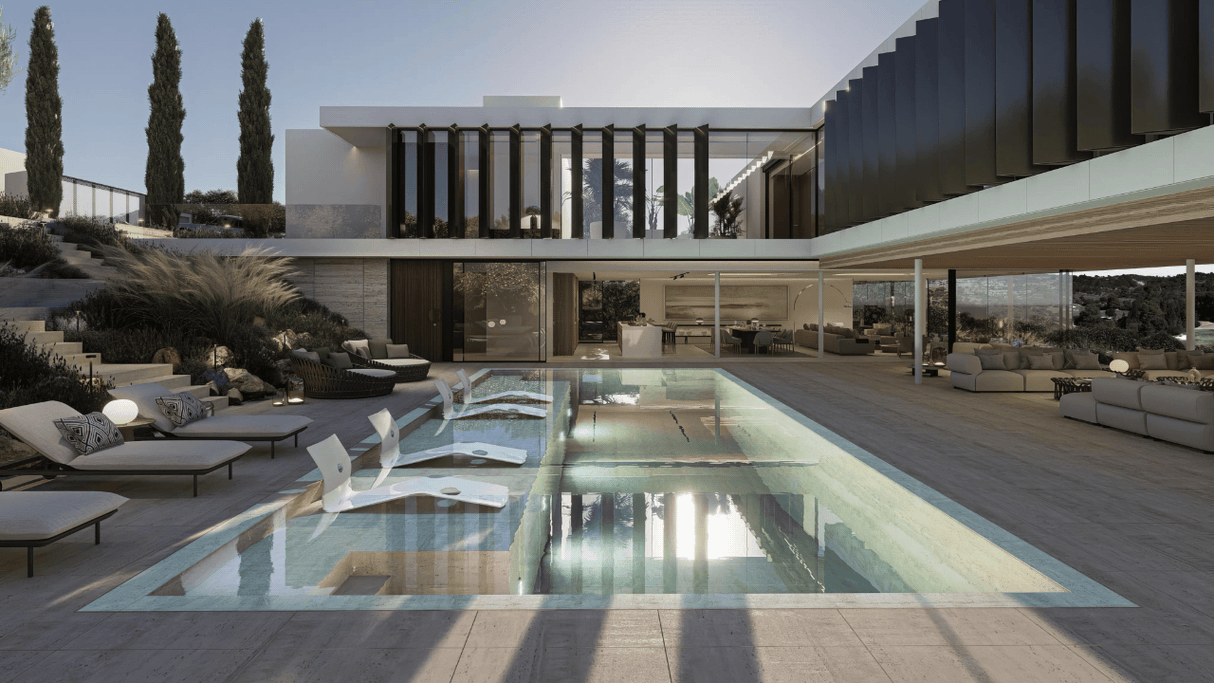 Luxury villa with modern architecture and pool in Sotogrande for sale