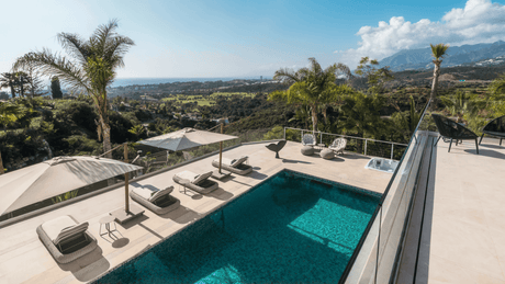 Sea views villa for sale in Marbella East with pool and mountain views