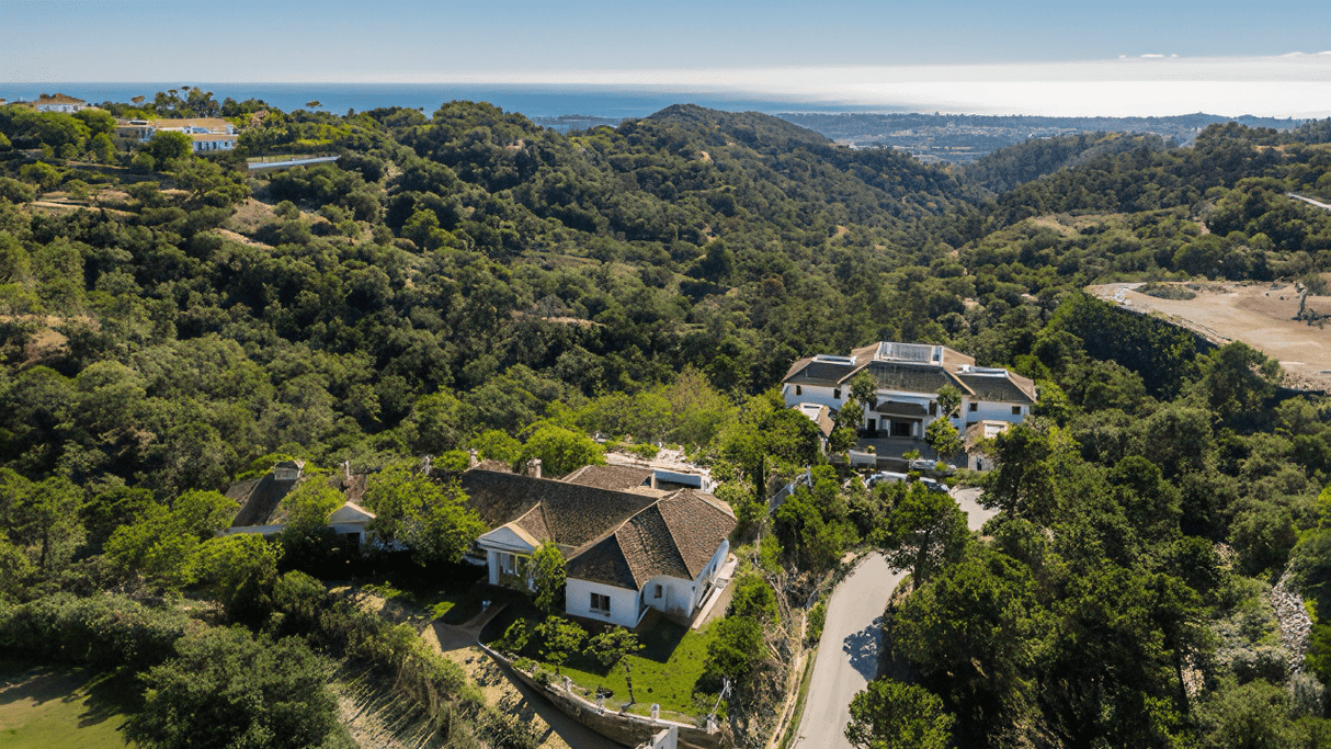 Luxury villa surrounded by lush greenery and panoramic sea views in La Zagaleta, Spain